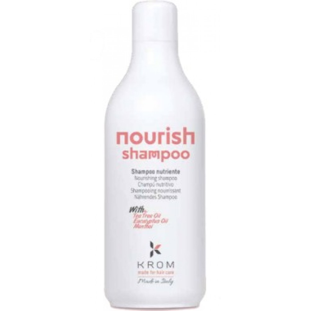 Питательный шампунь для волос KROM NOURISH с экстрактом сладкого миндаля, 1000 мл