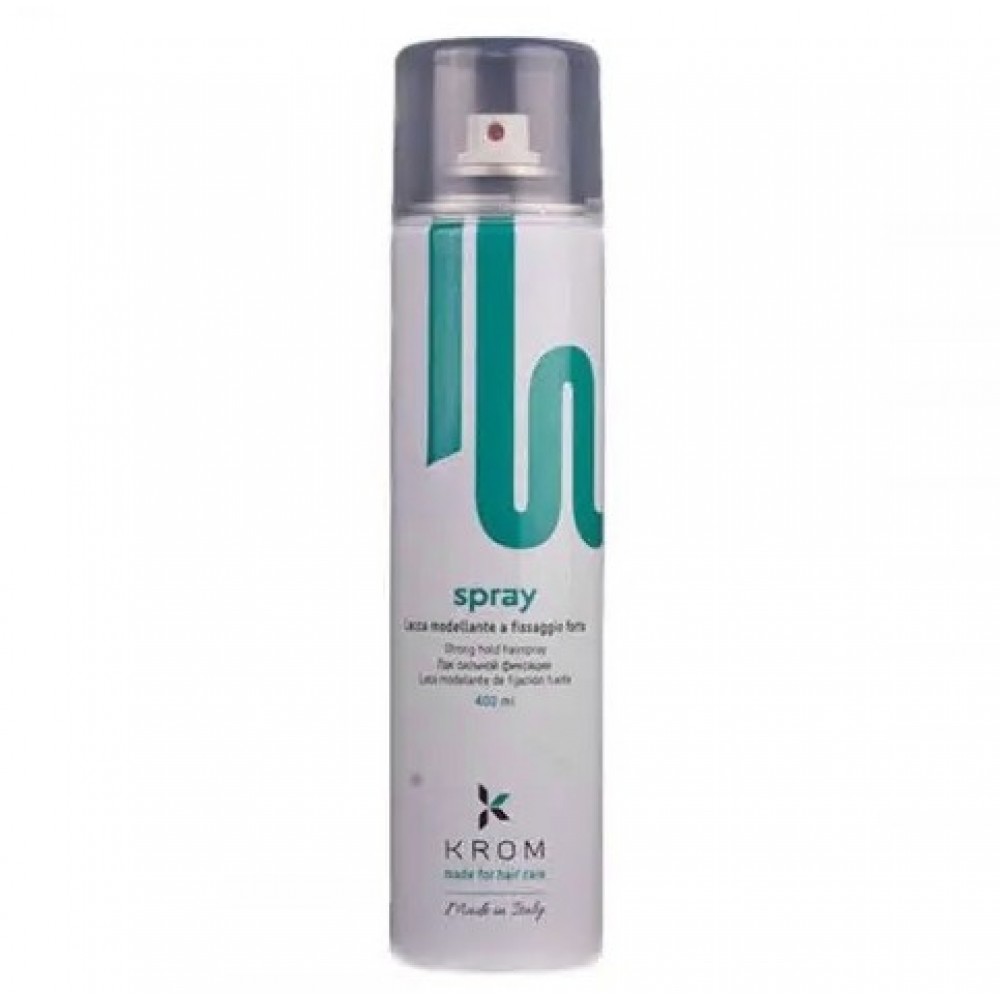 Лак для моделирования волос сильной фиксации с протеинами шелка Krom, 400 мл