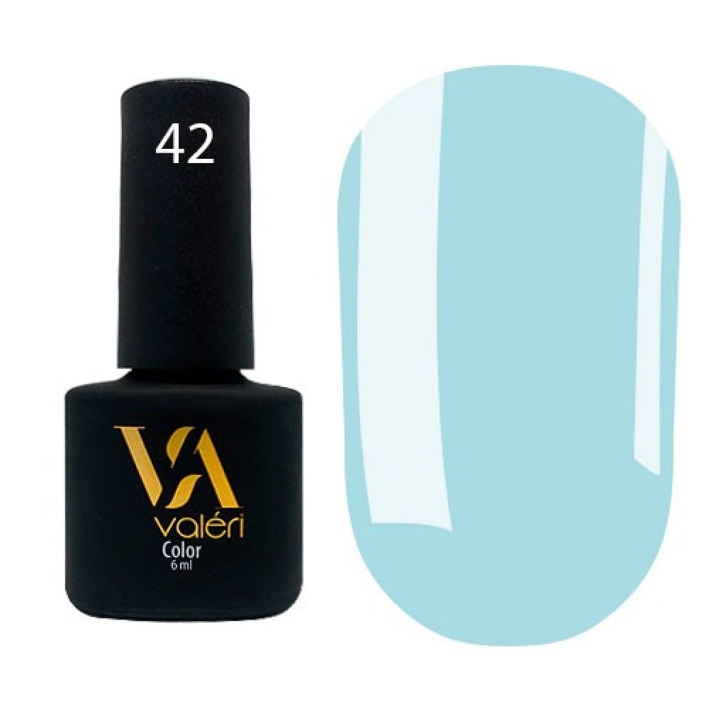 Гель-лак Valeri Color № 042 (светло-лазурный, эмаль), 6 мл