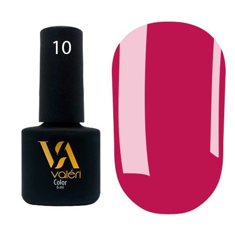 Гель-лак Valeri Color №010 (темно-рожевий, емаль), 6 мл