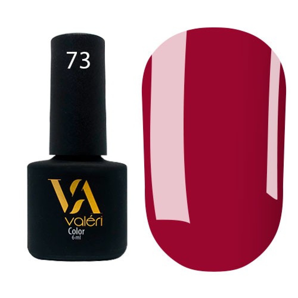 Гель-лак Valeri Color № 073 (розовато-бордовый, эмаль), 6 мл