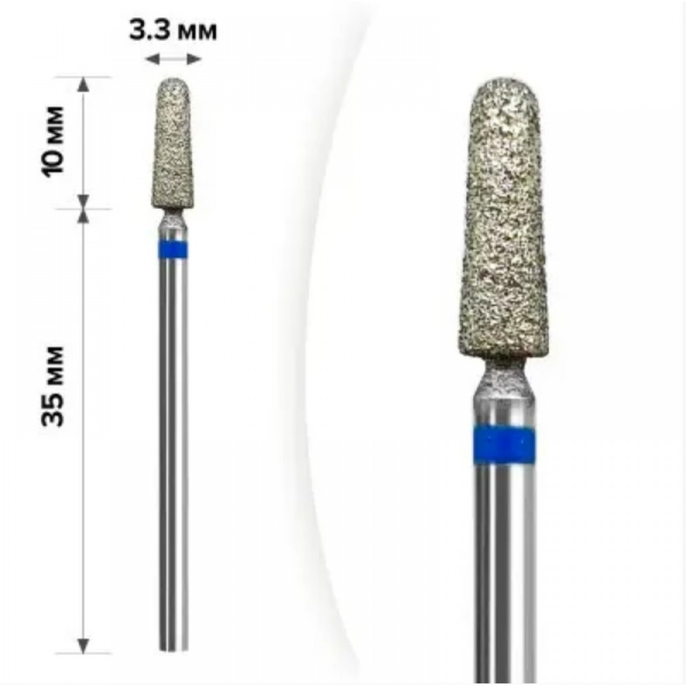 М-003 Алмазная насадка Конус удл. остр. Blue 3.3*10