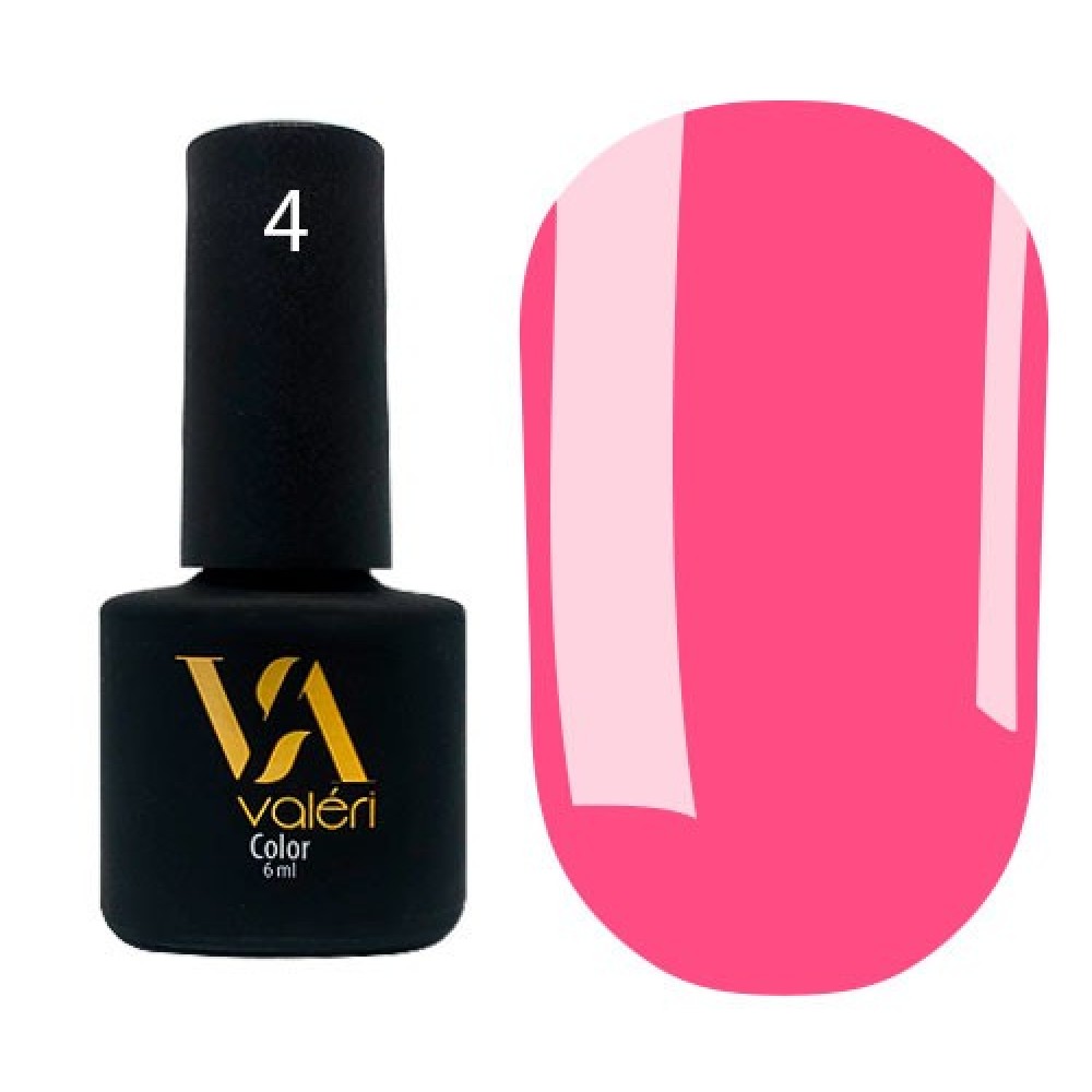 Гель-лак Valeri Color № 004 (малиново-розовый, эмаль), 6 мл