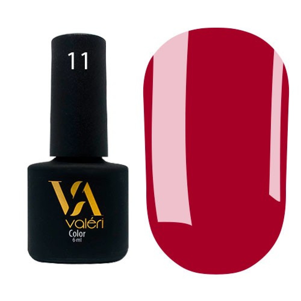 Гель-лак Valeri Color № 011 (красновато-малиновый, эмаль), 6 мл