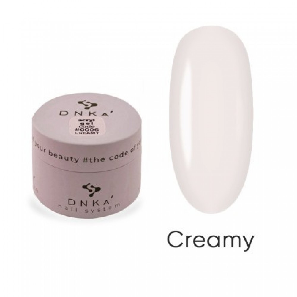 Акригель в банке Acryl Gel DNKa #0006 Creamy, 30 ml