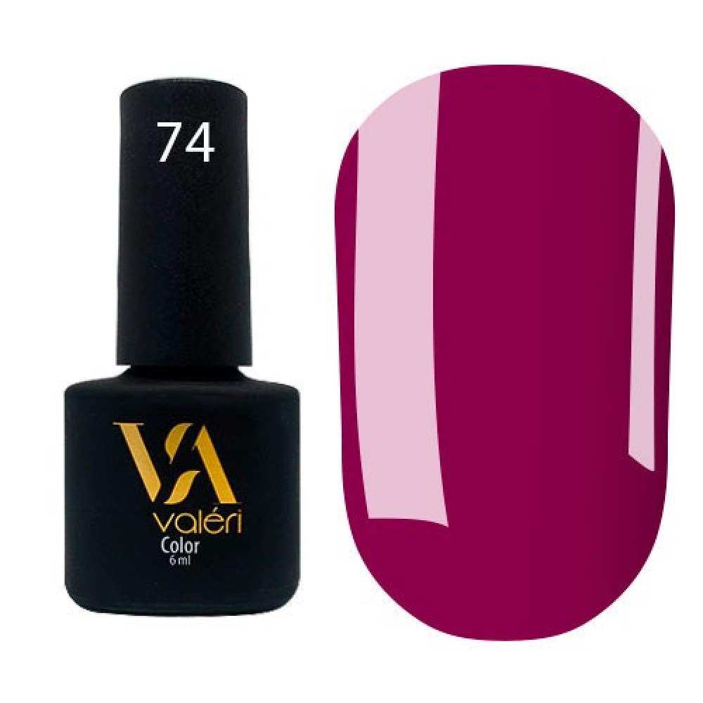 Гель-лак Valeri Color № 074 (ягодный, эмаль), 6 мл