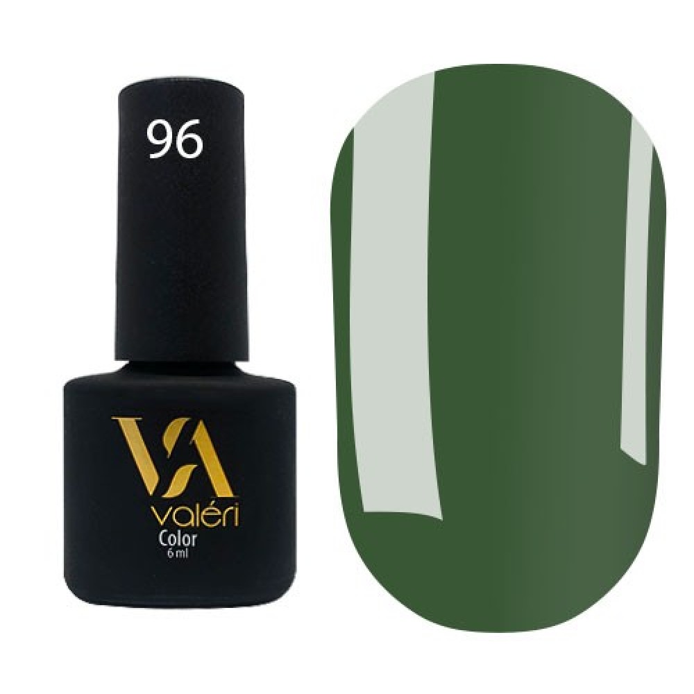 Гель-лак Valeri Color № 096 (темно-зеленый, эмаль), 6 мл