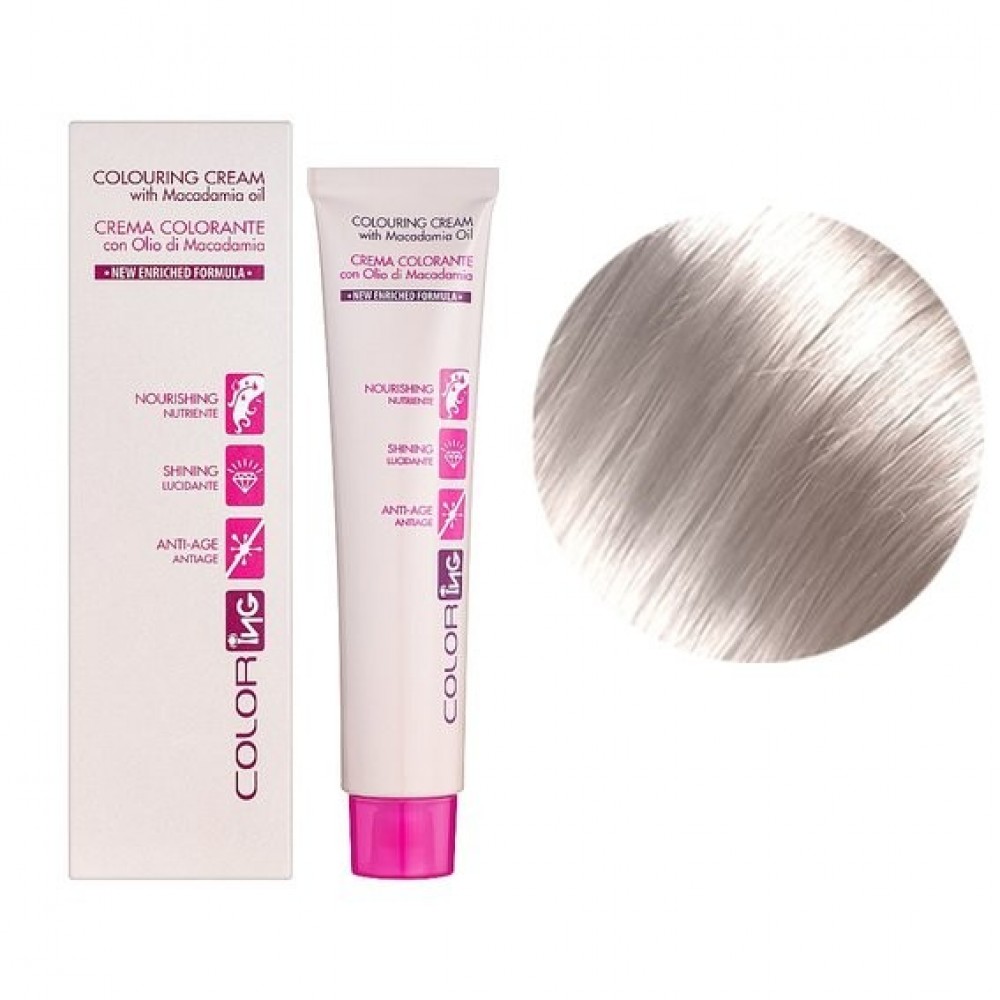 Крем-краска для волос ING Professional Colouring Cream with Macadamia oil 10.1 платиновый блондин пепельный, 60 мл