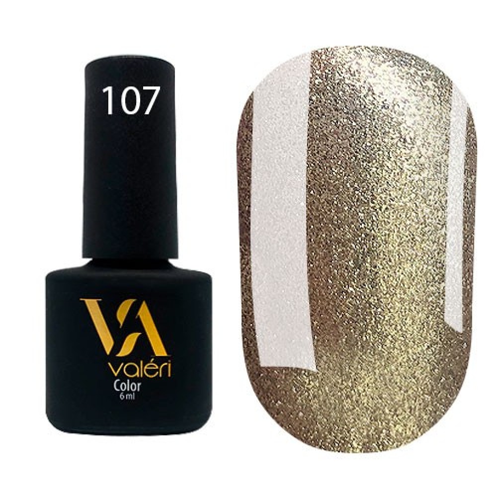 Гель-лак Valeri Color № 107 (золото, микроблеск), 6 мл