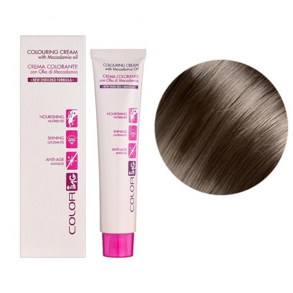 Крем-краска для волос ING Professional Colouring Cream with Macadamia oil 8.1 светлый блондин пепельный, 60 мл