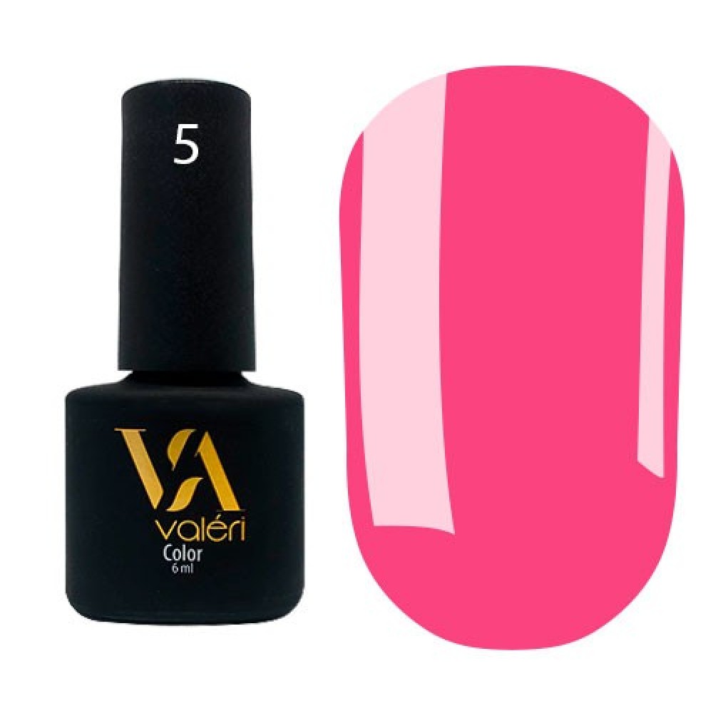 Гель-лак Valeri Color № 005 (рожевий Барбі, емаль), 6 мл