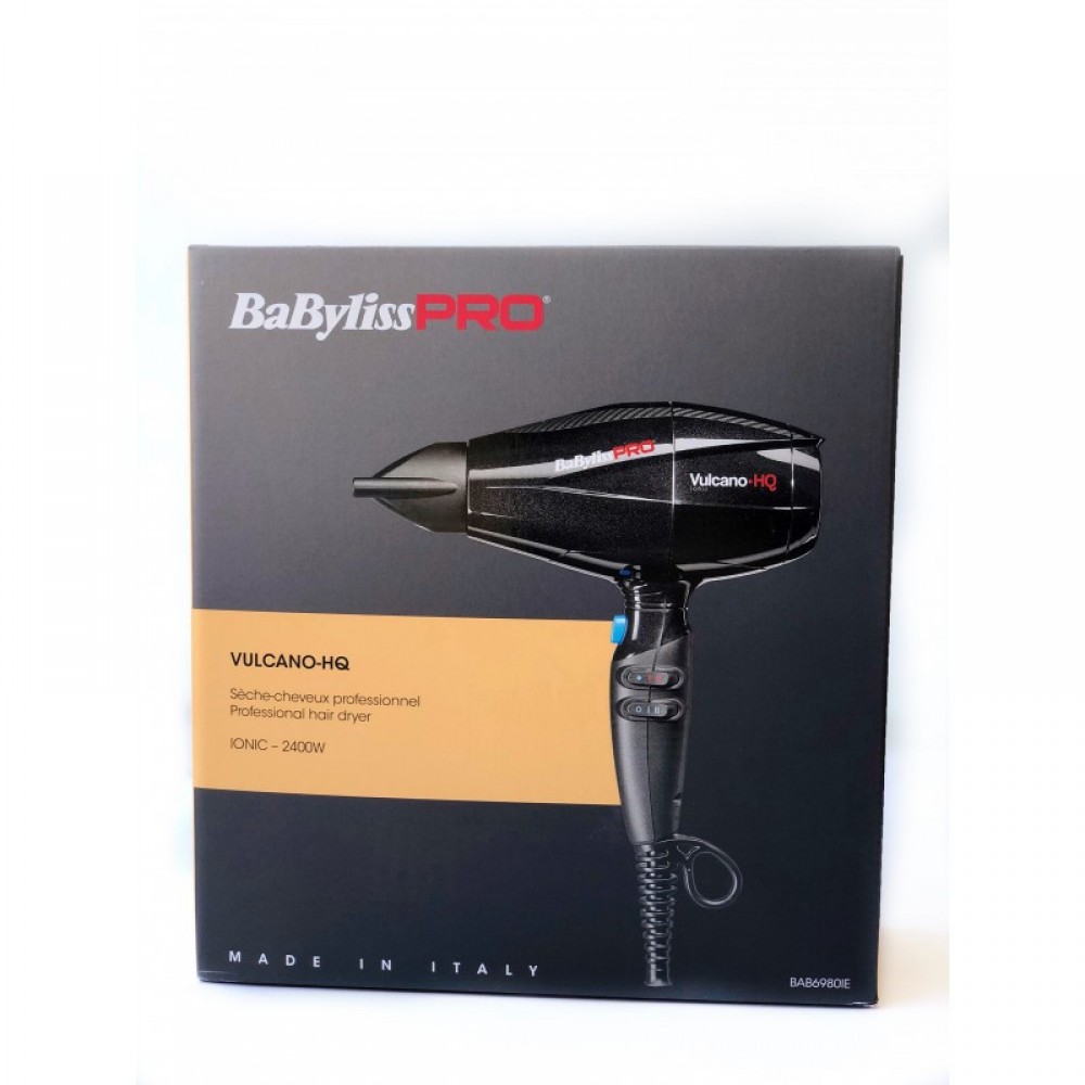Фен профессиональный VULCANO-HQ Ionic 2400W BLACK BAB 6980IE