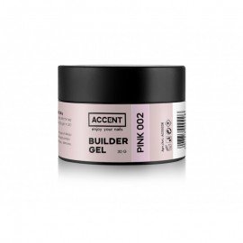 Моделирующий гель розовый 002 Builder gel pink 002 Accent, 30 мл