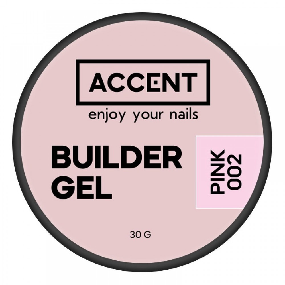 Моделирующий гель розовый 002 Builder gel pink 002 Accent, 30 мл