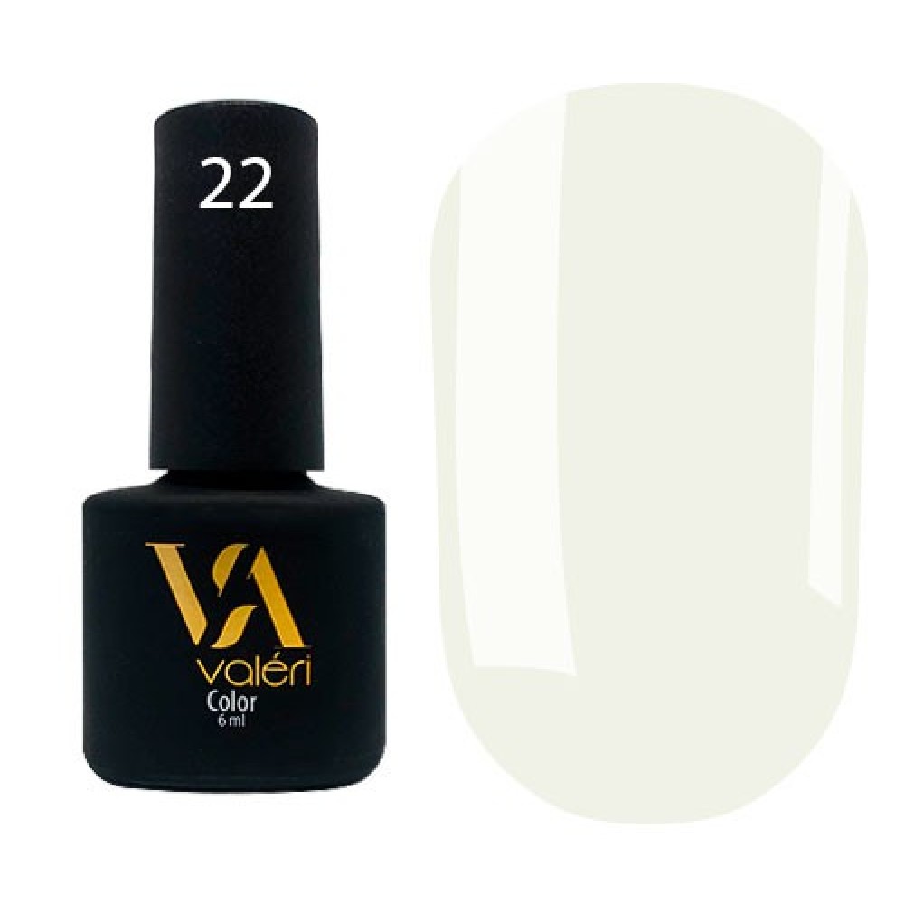 Гель-лак Valeri Color № 022 (бело-серый, эмаль), 6 мл
