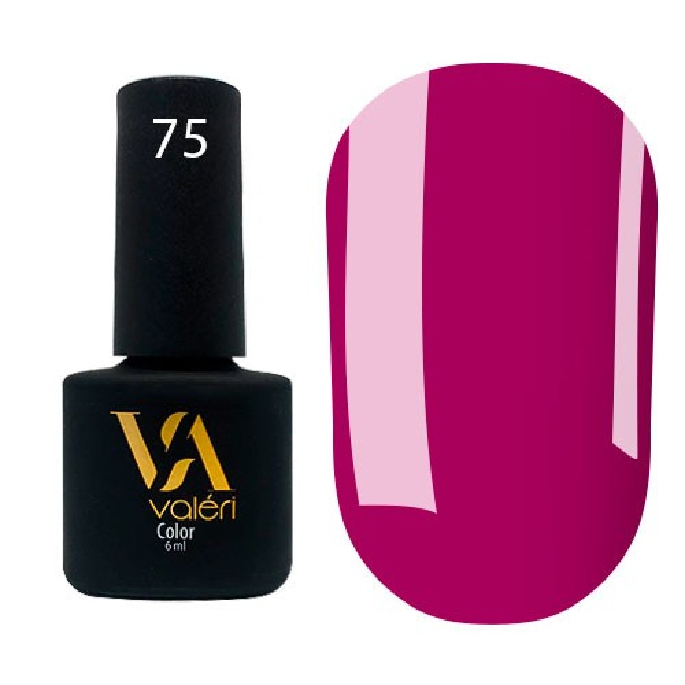 Гель-лак Valeri Color № 075 (яркая фуксия, эмаль), 6 мл