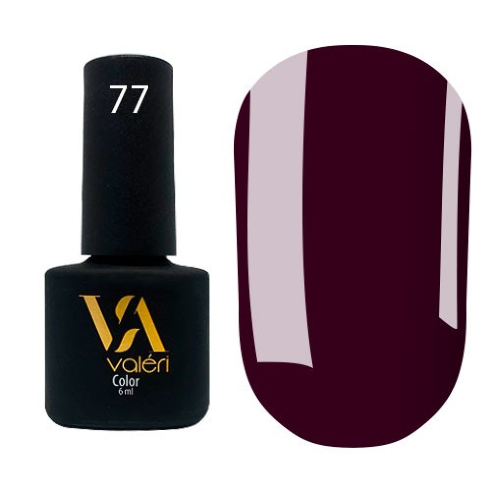 Гель-лак Valeri Color № 077 (баклажан, эмаль), 6 мл