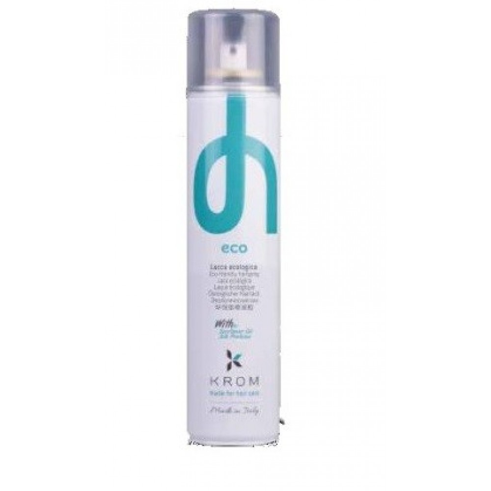 Эко-лак для волос KROM с подсолнечным маслом и протеинами шелка, 300 мл