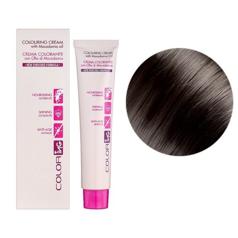 Крем-краска для волос ING Professional Colouring Cream with Macadamia oil 4.1 каштановый пепельный, 60 мл