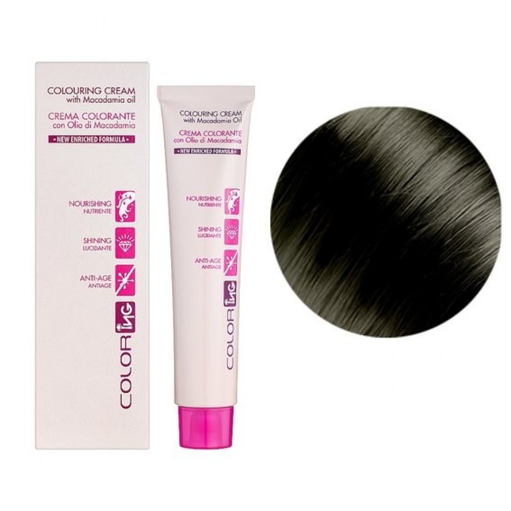 Крем-краска для волос ING Professional Colouring Cream with Macadamia oil 6.11 темный блондин пепельный интенсивный, 60 мл
