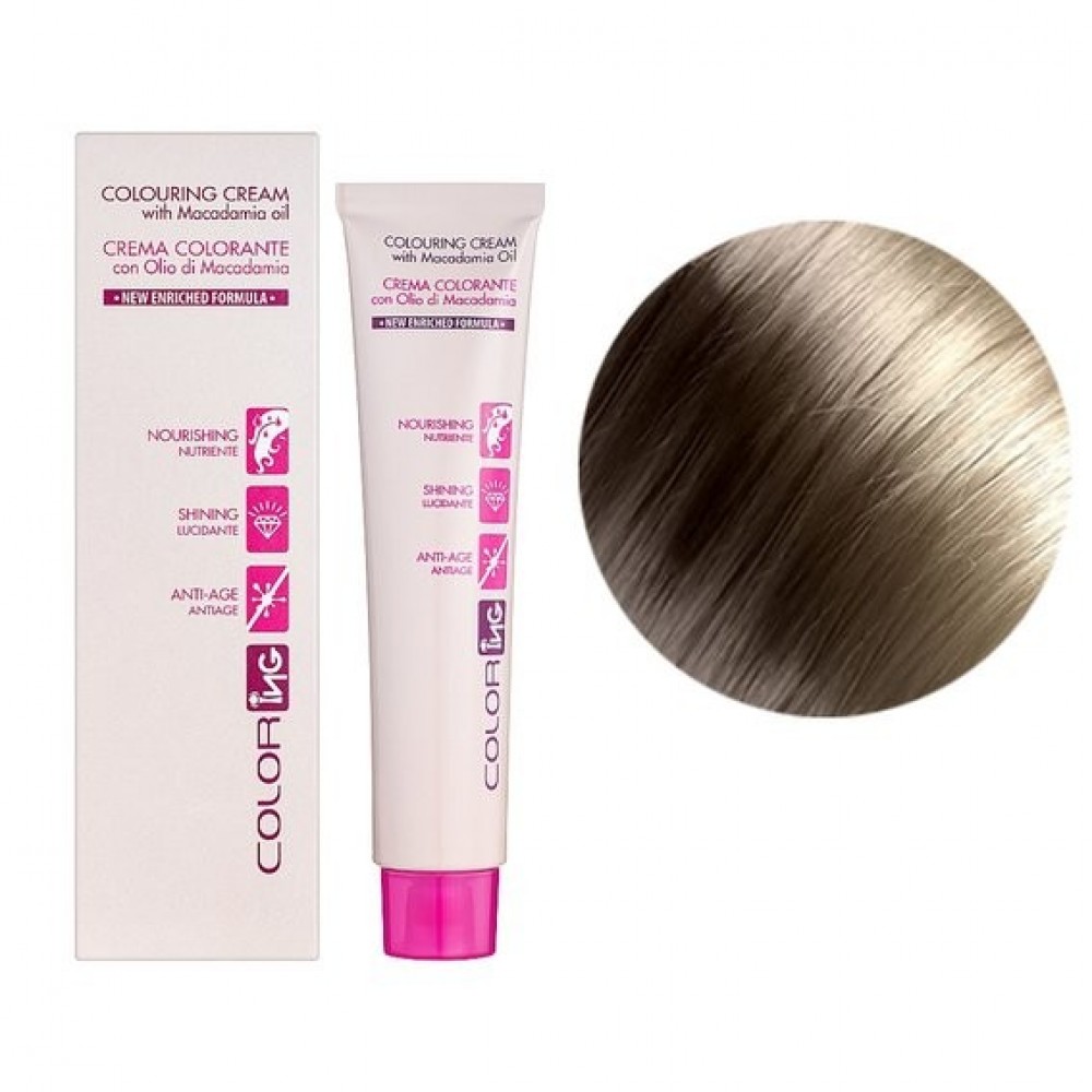 Крем-краска для волос ING Professional Colouring Cream with Macadamia oil 8.11 светлий блондин пепельный интенсивный, 60 мл