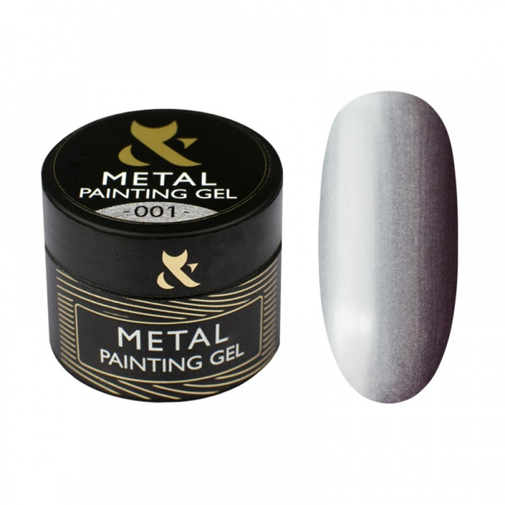 Металлическая гель-краска для дизайна F.O.X Metal painting gel 001, 5 мл