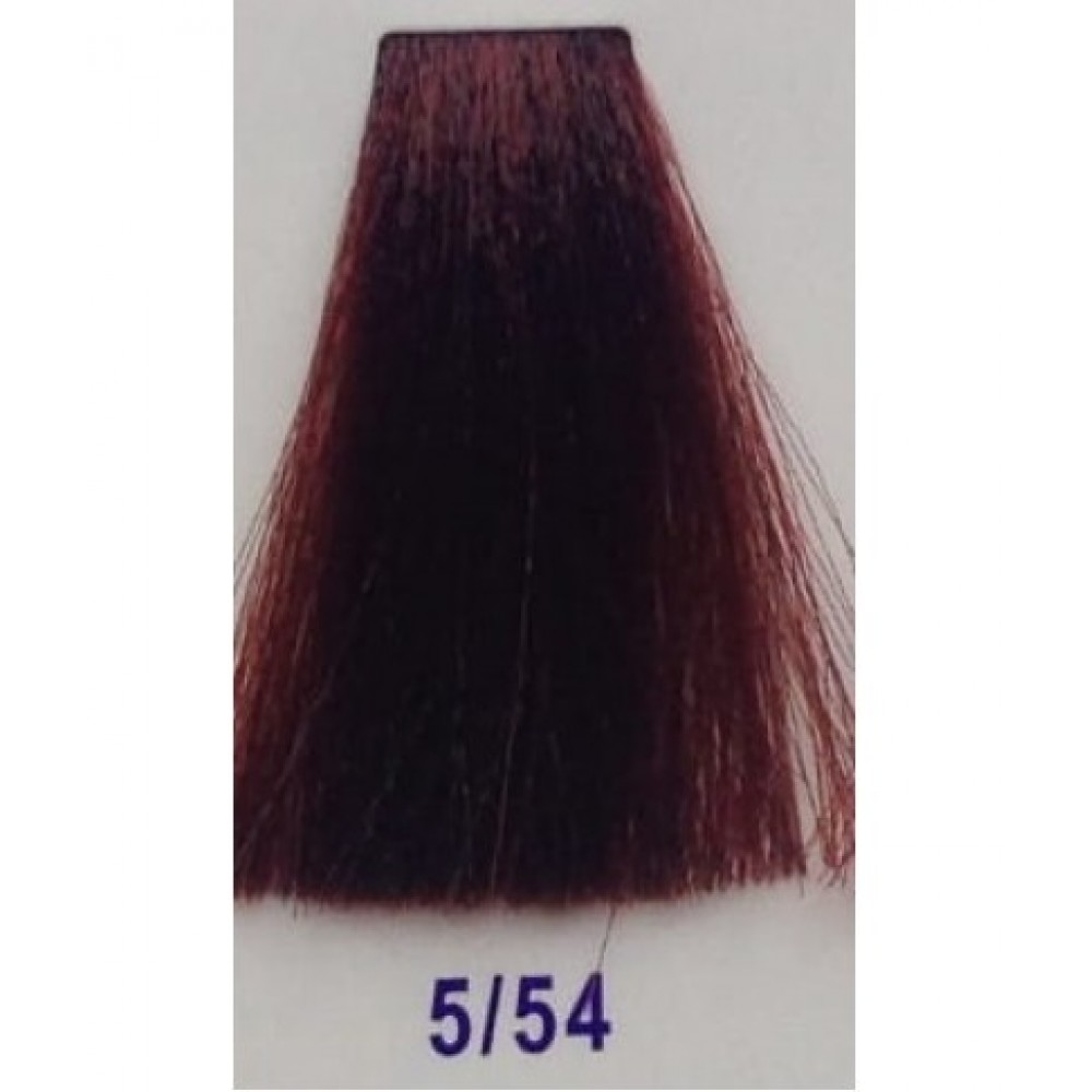 5/54 Крем-фарба для волосся з низьким вмістом аміаку DCM HOP Complex Hair Color Cream світлий шатен червоно-махагоновий, 100 мл
