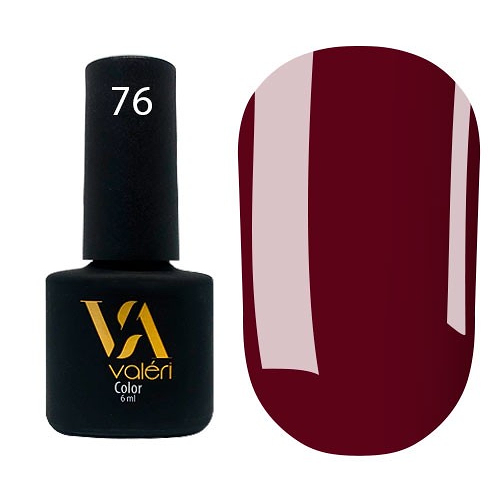 Гель-лак Valeri Color № 076 (бордовый, эмаль), 6 мл