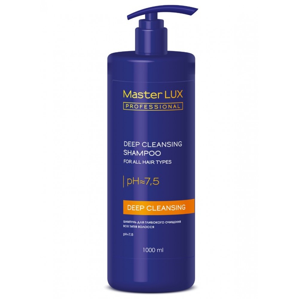 Шампунь для глубокой очистки для всех типов волос с дозатором Master LUX professional, 1000 мл