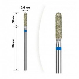 Фреза алмазная для маникюра mART (M-011) - Цилиндр Blue 2,6*10