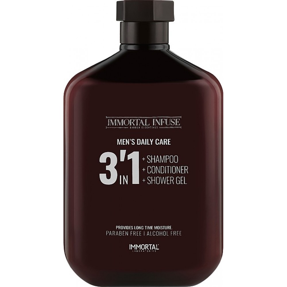 Шампунь для волос 3в1 Immortal Infuse Men’s Daily Care 3 in 1 (шапунь, кондиционер, гель для душа), 500 мл