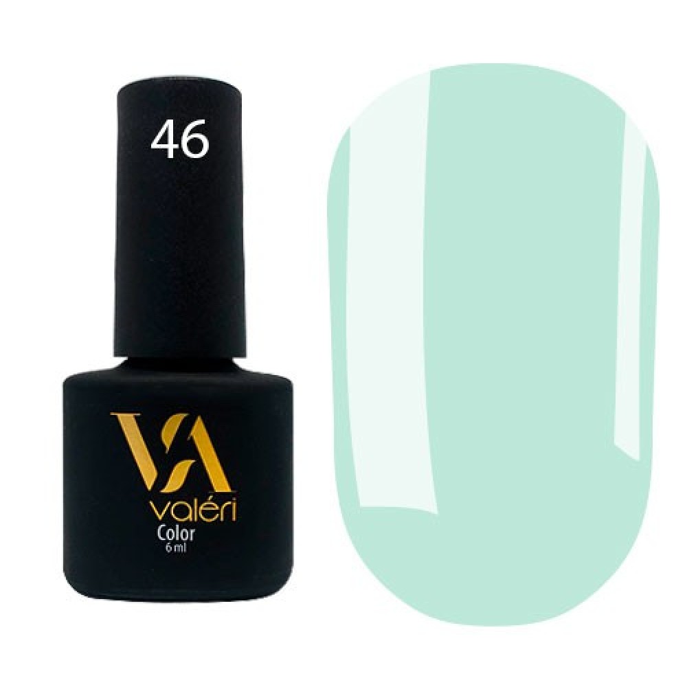 Гель-лак Valeri Color № 046 (зеленовато-голубой, эмаль), 6 мл