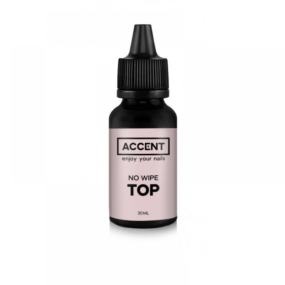 Топ без липкого слоя No Wipe top coat with UV-filtres Accent,30 мл