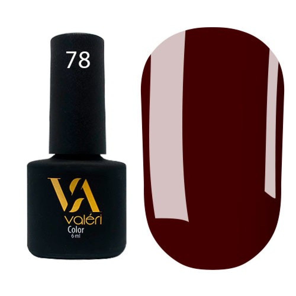 Гель-лак Valeri Color № 078 (темный шоколад, эмаль), 6 мл