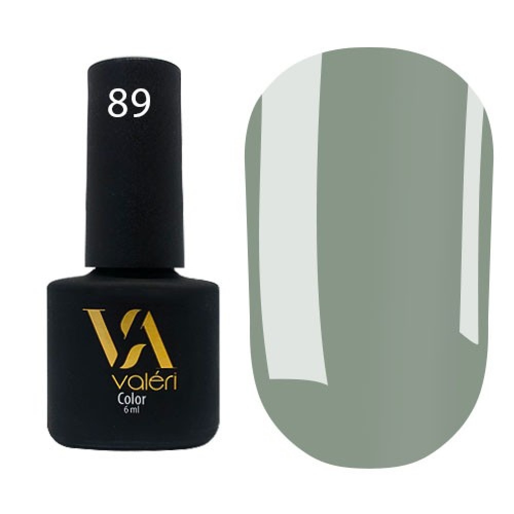 Гель-лак Valeri Color № 089 (серо-зеленый, эмаль), 6 мл