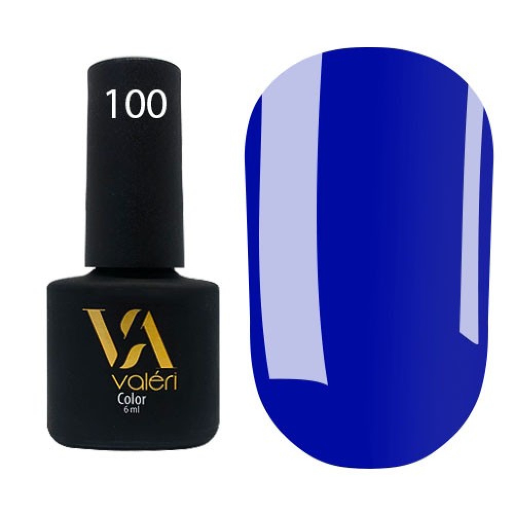 Гель-лак Valeri Color № 100 (ярко-синий, эмаль), 6 мл