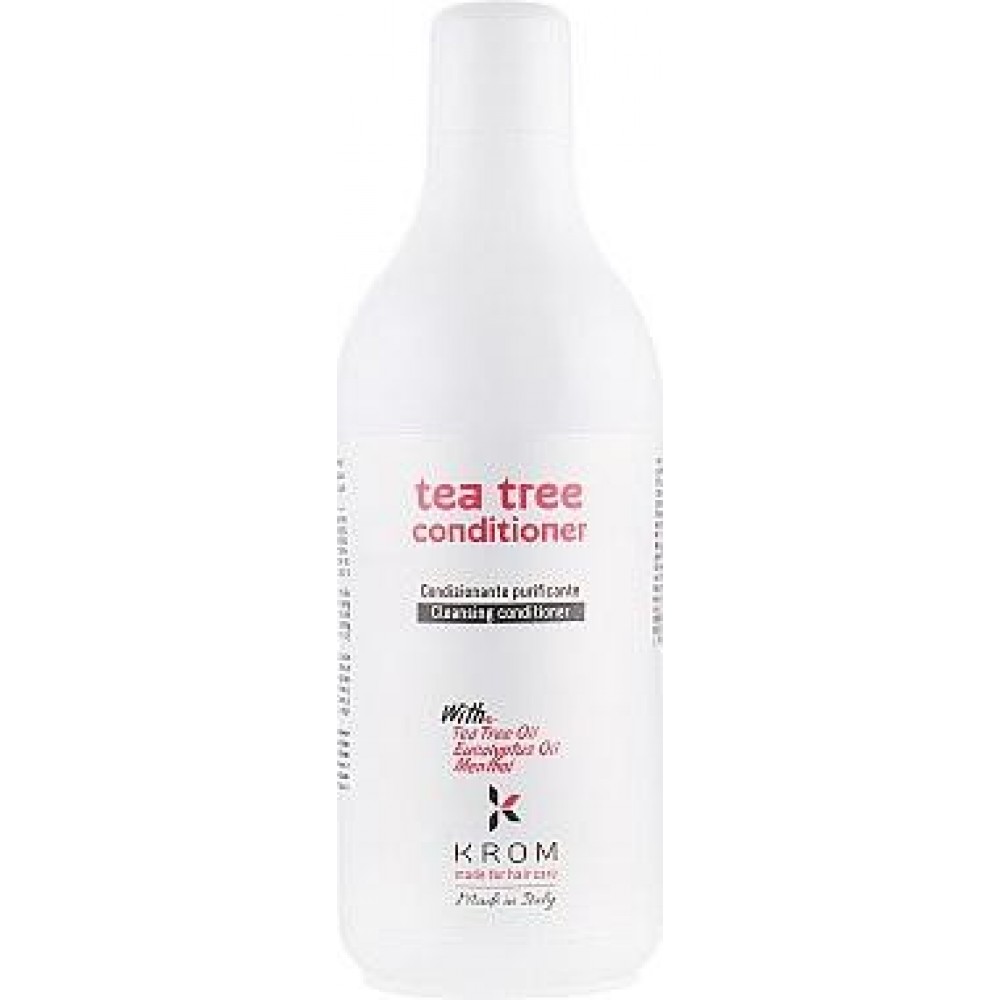 Кондиціонер очищаючий для волосся KROM TEA TREE з олією чайного дерева, олією евкаліпту та ментолом, 1000 мл