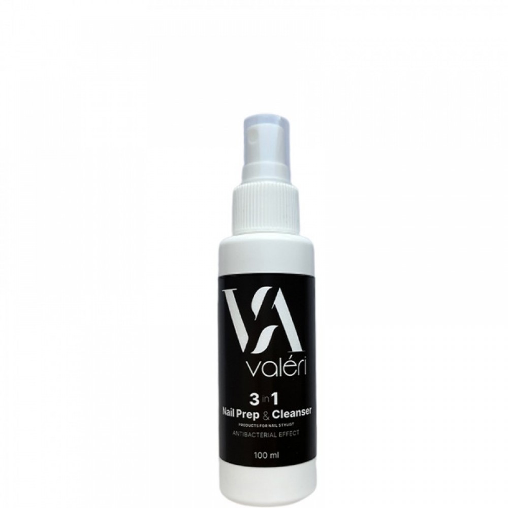 Средство для дезинфекции, обезжиривания и снятия липкого слоя Valeri 3In1 Nail Prep & Cleanser, 100 мл