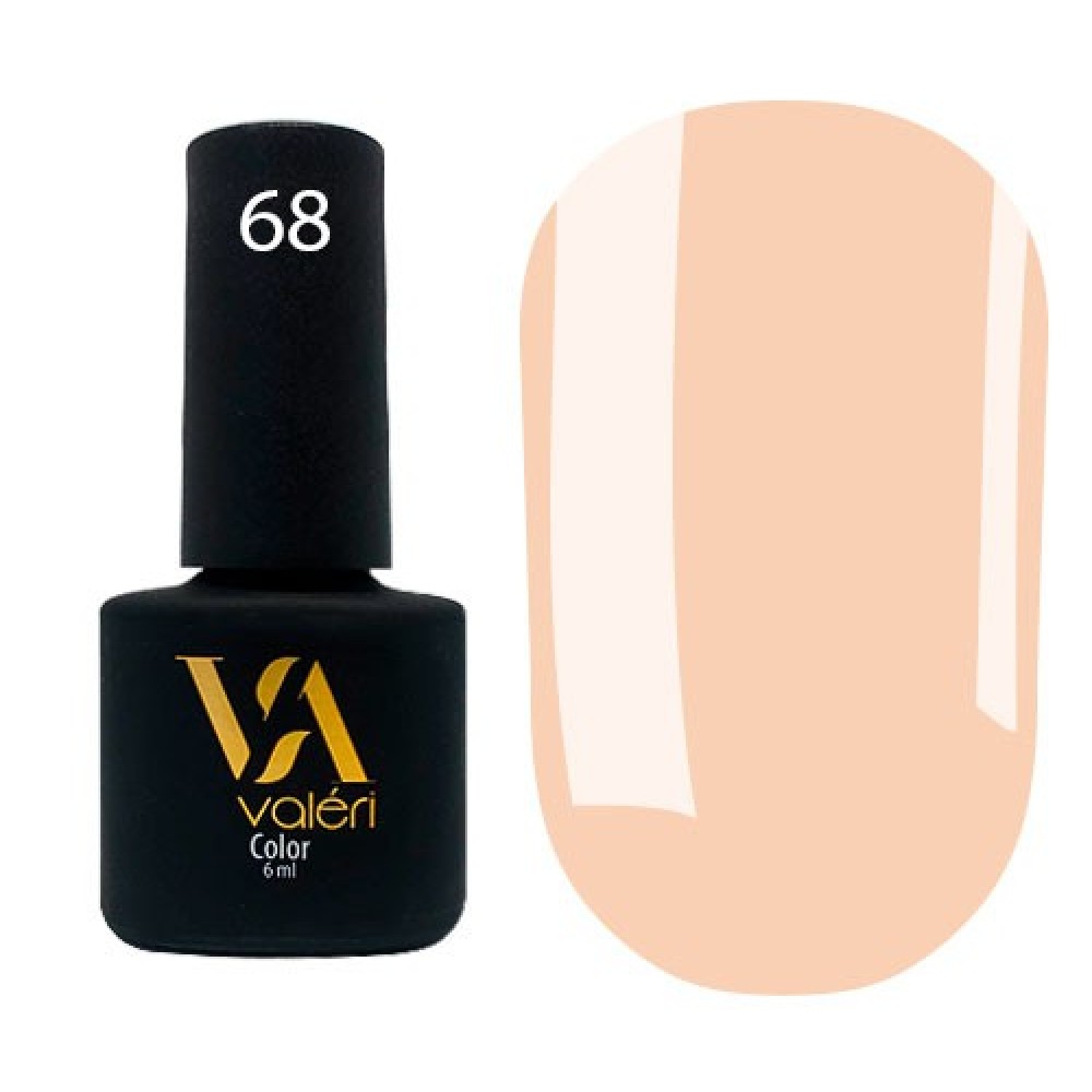 Гель-лак Valeri Color № 068 (светлый оранжевый, эмаль), 6 мл