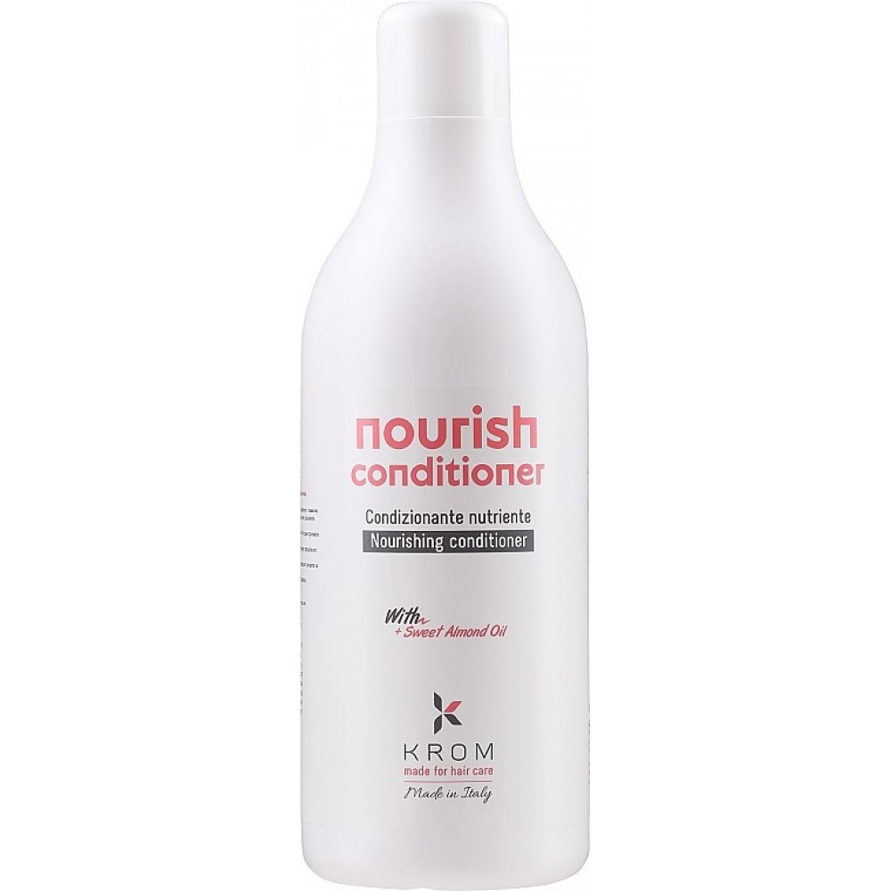 Питательный кондиционер для волос KROM NOURISH с экстрактом сладкого миндаля, 1000 мл