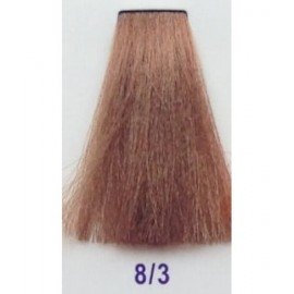 8/3 Крем-фарба для волосся з низьким вмістом аміаку DCM HOP Complex Hair Color Cream світлий блондин золотистий, 100 мл