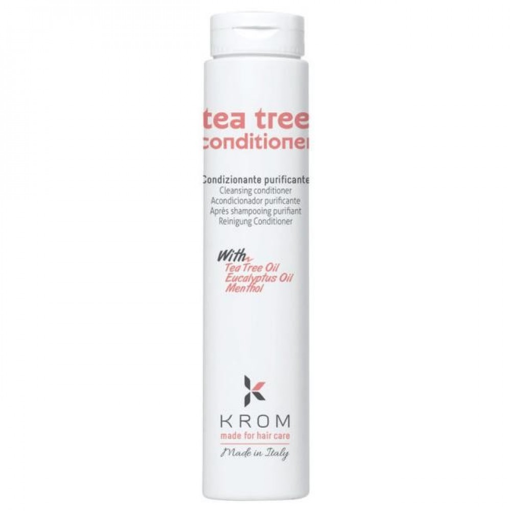 Кондиціонер очищаючий для волосся KROM TEA TREE з олією чайного дерева, олією евкаліпту та ментолом, 1000 мл