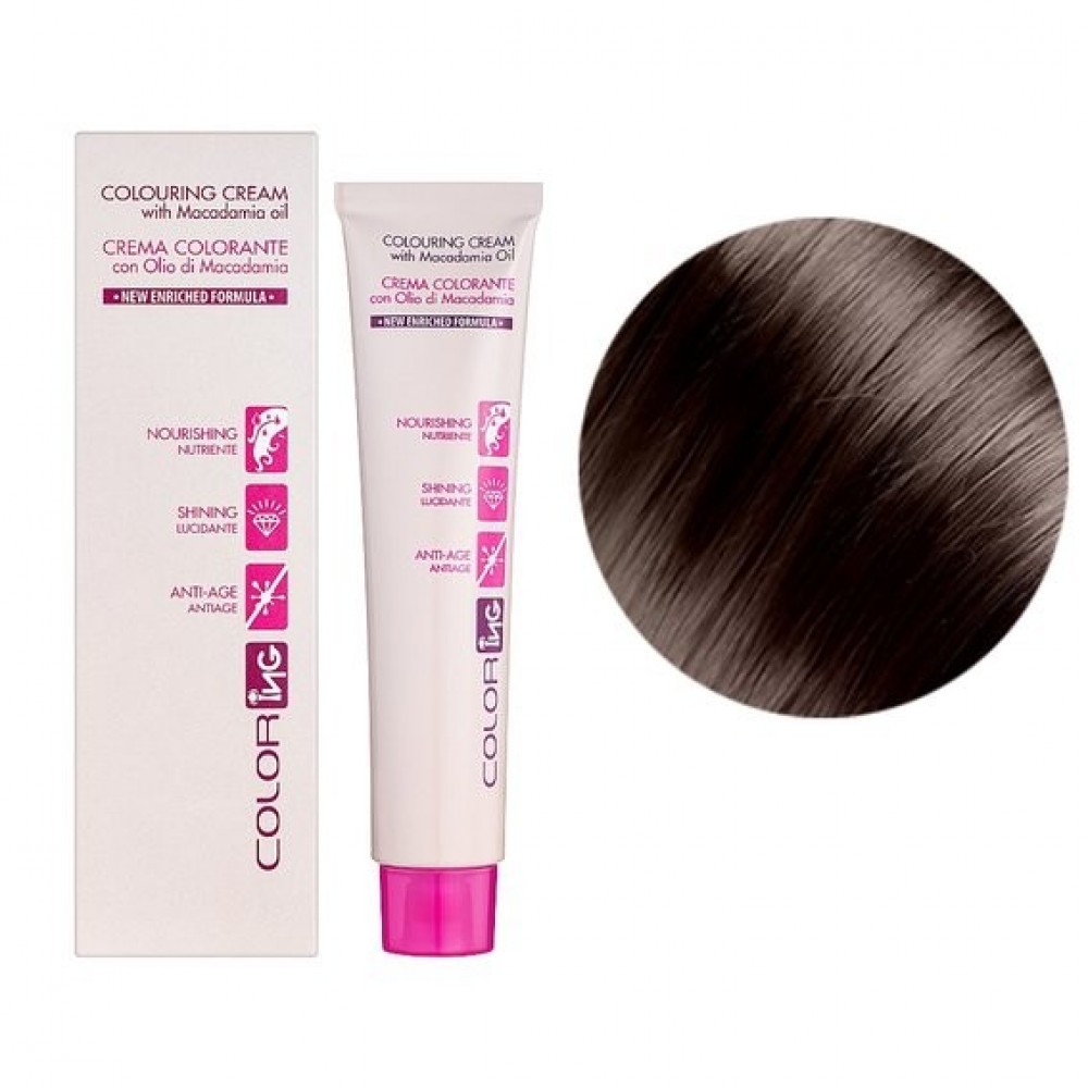 Крем-краска для волос ING Professional Colouring Cream with Macadamia oil 5 светло-каштановый, 60 мл
